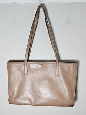 Shinola Accordion Tote Nappa Leather Wheat Tan Laptop Brief Case Zipper